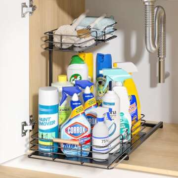 LAMU 2 Tier Under Sink Organizer for Bathroom & Kitchen