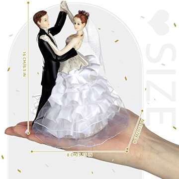 Sotiff Wedding Cake Toppers Bride and Groom Dancing Figurines Cake Topper Wedding Cake Decorations for Wedding and Engagement Party Fun Wedding Couple Figurines Gifts (Dancing Together)