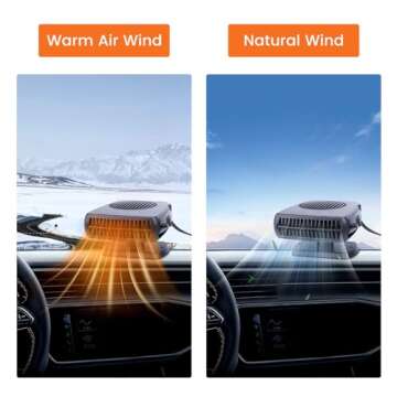 Car Heater,200W Portable Fast Heating Auto Car Heater Defroster Windshield Defogger Automobile Windscreen Heater Plug in Cigarette Lighter 360 Degree Rotary (12V)(Large Size)