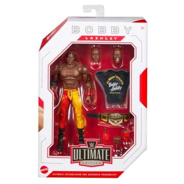 Mattel WWE Ultimate Edition Action Figure & Accessories, 6-inch Bobby Lashley Collectible Set, Swappable Heads & Hands, Entrance Gear & 30 Articulation Points