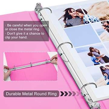 1 Inch 3 Ring Binder, HYUNLAI 1'' Round-Ring View Presentation View Binders, Holds Up to 8.5"11" Paper,Customizable Clear Cover,for Home,Office,and School Supply,6 Pack