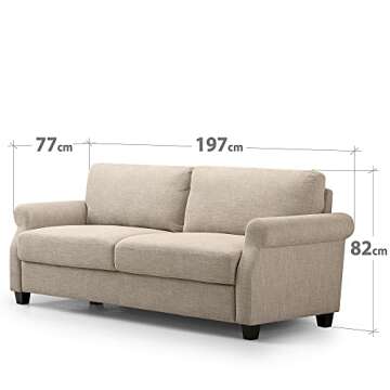 ZINUS Josh Sofa Couch - Easy Tool-Free Assembly