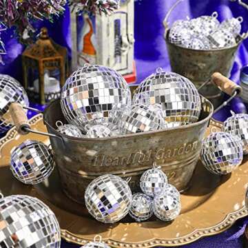 Blulu Mirror Disco 4d Disco Balls Ornaments Hanging Reflective Disco 4d Ball Silver Mini Disco Ball Christmas Tree Ornaments Decor 70s Disco Party Supplies for Dance Music Festive 3 Sizes(45 Pieces)