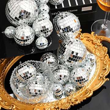 Blulu Mirror Disco 4d Disco Balls Ornaments Hanging Reflective Disco 4d Ball Silver Mini Disco Ball Christmas Tree Ornaments Decor 70s Disco Party Supplies for Dance Music Festive 3 Sizes(45 Pieces)