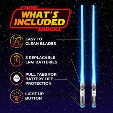 Light Up LED Lightsaber Chopsticks - 2 Pairs