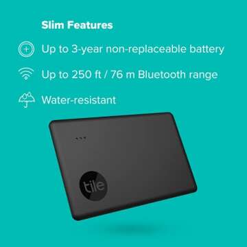 Tile Slim 2022 - Bluetooth Tracker for Wallet Finder