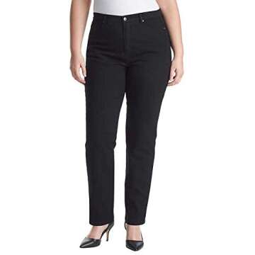 Gloria Vanderbilt Women's Amanda Classic High Rise Tapered Jean Size, Black, 20 Plus