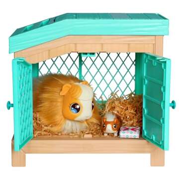 Little Live Pets - Mama Surprise | Soft, Interactive Mama Guinea Pig and her Hutch, and her 3 Surprise Babies. 20+ Sounds & Reactions. for Kids Ages 4+, Multicolor, 7.8 x 11.93 x 11.38 inches