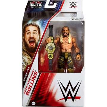 Mattel WWE Elite Action Figure & Accessories, 6-inch Collectible Seth Rollins with 25 Articulation Points, Life-Like Look & Swappable Hands