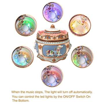 Singeek You are My Sunshine Music Box Carousel Horses Unicorn Musical Box with Sankyo 18-Note Wind Up for Kids Girls Christmas Birthday Gifts