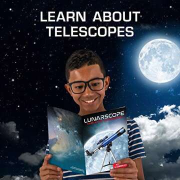 NASA Lunar Telescope for Kids – 90x Magnification, includes Two Eyepieces, Tabletop Tripod, and Finder Scope