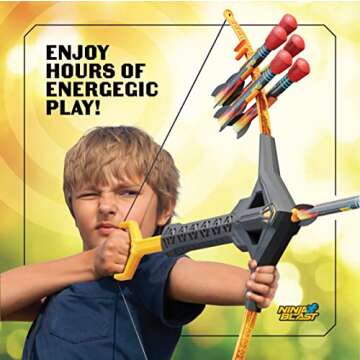 Kids Bow and Arrow Archery Set - Coolest Toys for Boys Age 6, 7, 8, 9, 10, 11 & 12 Year Old Boy Gifts - Cool Boy Toys Birthday Gift - Best Outdoor Kid Sports Play Toy