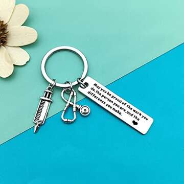 Nurse Thank You Gift Appreciation Keychain Doctor Nursing Student Gifts Nurse Practitioner Gifts for Women Men Nurses Week Gifts Medical Student Graduation Gifts Retirement Gift Appreciation Jewelry