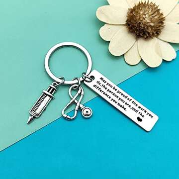 Nurse Thank You Gift Appreciation Keychain Doctor Nursing Student Gifts Nurse Practitioner Gifts for Women Men Nurses Week Gifts Medical Student Graduation Gifts Retirement Gift Appreciation Jewelry