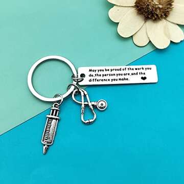 Nurse Thank You Gift Appreciation Keychain Doctor Nursing Student Gifts Nurse Practitioner Gifts for Women Men Nurses Week Gifts Medical Student Graduation Gifts Retirement Gift Appreciation Jewelry