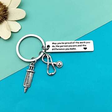 Nurse Thank You Gift Appreciation Keychain Doctor Nursing Student Gifts Nurse Practitioner Gifts for Women Men Nurses Week Gifts Medical Student Graduation Gifts Retirement Gift Appreciation Jewelry