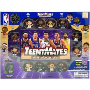 Party Animal TeenyMates NBA Series 8 Superstar Collectors Box Gift Set, 1in, TMSNB8