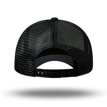 American Flag Trucker Hat - Snapback Hat, Baseball Cap for Men Women - Breathable Mesh Side, Adjustable Fit - for Casual Wear Black/Black