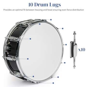 Ktaxon 14x5.5 Snare Drum Set for Beginners