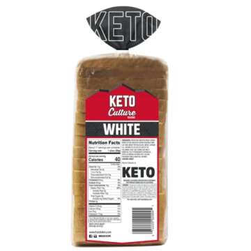 White Keto Bread - Zero NET Carbs - Keto Diet Approved - 2 Loaf Pack (2 x 18oz) by Keto Culture Bakery, 18 oz