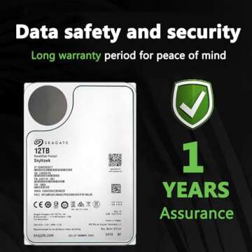 Seagate Skyhawk 12TB Video Internal Hard Drive HDD-3.5 Inch SATA 6Gb/s 7200PRM 256MB Cache for DVR NVR Security Camera System with Rescue Services (ST12000VX0017) (Renewed)