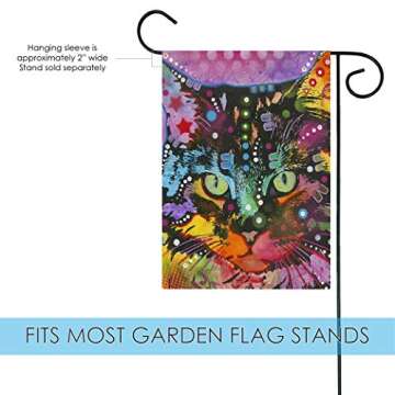 Toland Home Garden 1110915 Neon Cat, Garden Flag (12.5" x 18"), Double Sided for Outdoor Kitten House Yard Decoration