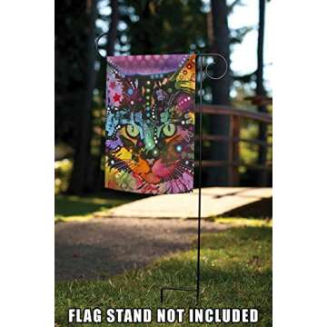 Toland Home Garden 1110915 Neon Cat, Garden Flag (12.5" x 18"), Double Sided for Outdoor Kitten House Yard Decoration