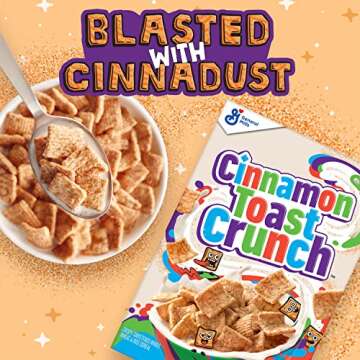 Cinnamon Toast Crunch Whole Grain Breakfast Cereal, Family Size, 19.3 oz. (Pack of 8)