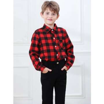 Flannel Plaid Baby Boys Shirt, Red Black 3-6 Months