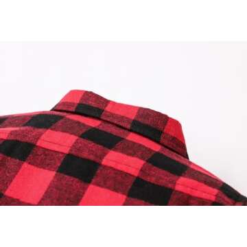 Flannel Plaid Baby Boys Shirt, Red Black 3-6 Months