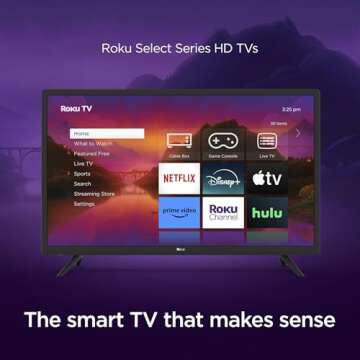 Roku Smart TV – 32-Inch Select Series 1080p Full HD RokuTV with Roku Voice Remote, Bright Picture, Customizable Home Screen – Live Local News, Sports, Gaming