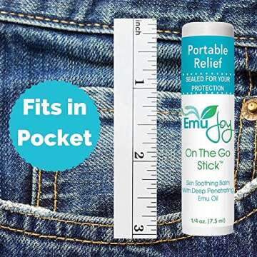 Emu Joy On The Go Anti Itch Cream Stick - Burn Cream, Bug Bite Itch Relief First Aid Stick for Scratches, Stings, Burns, from Mosquito, Bed Bugs, Bee Sting Relief & Bug Bite Cream Stick (1pk)