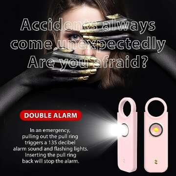 ARPHTYL Personal Safety Alarm for Women Safety Keychain Self Defense Keychain for Women Rechargeable Protection Devices Emergency 135db Strobe Light Upgraded Vibration Sensing Mode (Pink)