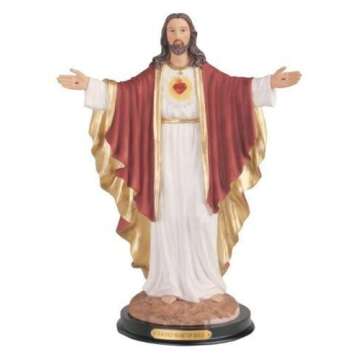 George S. Chen Imports Jesus Holy Figurine Religious Decor (Red-White, 12-INCH)