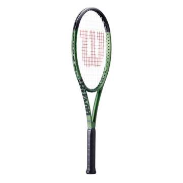 WILSON Blade Team V8 Pre-Strung Adult Performance Racket - Grip Size 2-4 1/4", Metallic Green