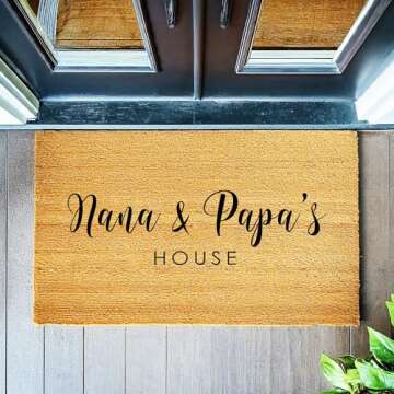 Nana and Papa's House Doormat - Customizable Gift