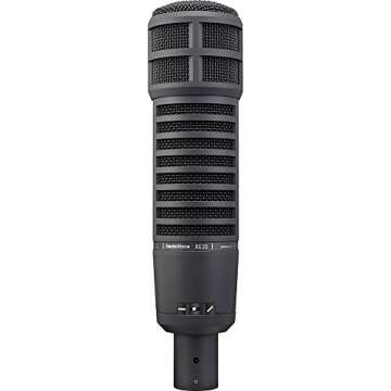 Electro-Voice RE20 Broadcast Announcer Microphone (Black) Bundle with Mic Shockmount & Broadcast Arm,XLR