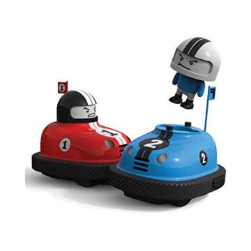 Sharper Image Road Rage RC Speed Bumper Cars, Mini Remote Controlled Ejector Vehicles, 2 Player Head to Head Battle, Crash into Opponents, 2.4 GHz, Red and Blue, Ages 6 and Up