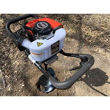 GardenTrax Earth Auger Combo 43cc 2cycle Powerhead with 8 Inch Auger Drill Bit EPA Compliant Post Hole Digger