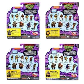 Teenage Mutant Ninja Turtles: Mutant Mayhem Basic Figure Turtle 4-Pack Bundle by Playmates Toys