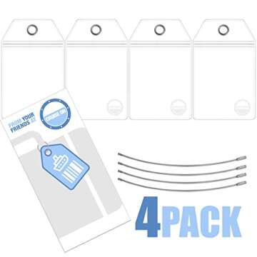 Princess Cruise Luggage Tag Holder by Cruise On [4 Pack] Fits All Princess Ships & Tags, Cruise Ship Essentials 2024 & 2025 - Clear Luggage Tags for Cruise Ships