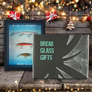 BREAK GLASS GIFTS Funny In Case of Emergency Fishing Gifts - Unique fishing Gag Wall Art a Great Fishing Gift. Hilarious fishing Gifts for Men or Women, Ideal for Any fishing lover for Fathers Day