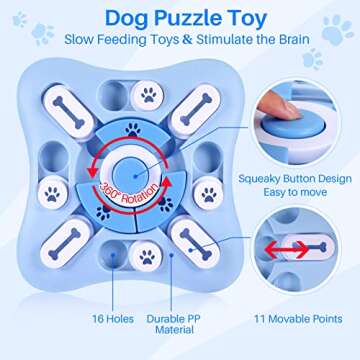 AVOAR Interactive Dog Puzzle Toys for Large Medium Small Smart Dogs, Squeaky Dog Enrichment Toys Mentally Stimulation Toys for Training, Dog Treat Chew Toy Gifts for Puppy&Cats