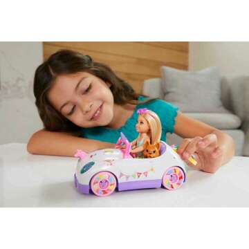 Barbie Chelsea Doll & Unicorn Car Set for Kids