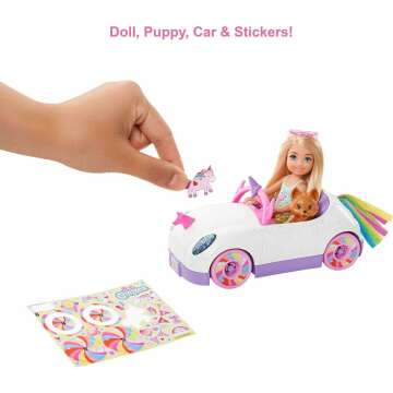 Barbie Chelsea Doll & Unicorn Car Set for Kids