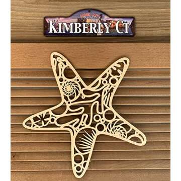 Birsppy Starfish Decor by Sukha Home - Wooden Wall Art Starfish Cutout Coastal Decor for Beach House or Beach Themed Bathroom Decor, Nautical Decorations, Seashell Decor and Rustic Coastal Design