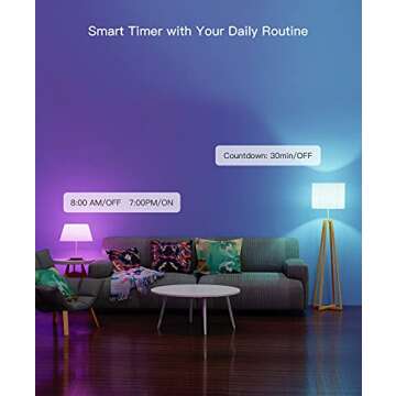 TREATLIFE Smart Light Bulbs 4 Pack, UL Certified 2.4GHz Color Changing Light Bulb, Works with Alexa Google Home, A19 E26 Dimmable LED Light Bulb 9W 800 Lumen for Party Decoration, Smart Home Lighting