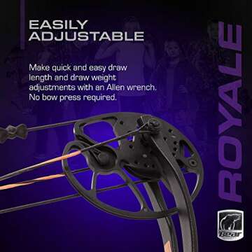 Bear Archery Royale Ready to Hunt Compound Bow Package for Adults and Youth, Left Hand, Realtree Edge