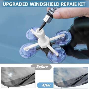 VONDER Windshield Repair Kit, Windshield Repair Kit for Chips and Cracks, Car Glass Repair Kit, Cracks Gone Glass Repair Kit, Automotive Glass Nano Fluid Windshield Crack Repair Kit for Chips, Cracks