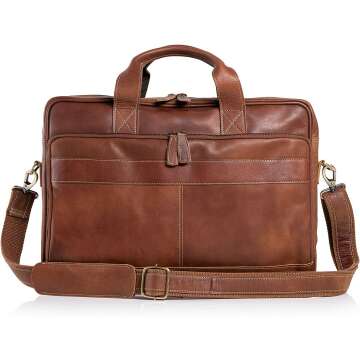 KomalC Leather Messenger Bag